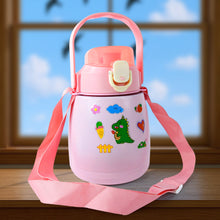 Stainless Steel Vacuum Insulated Water Bottle with Handle & Sticker (700 ML)