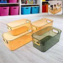 Premium Transparent Ribbed Storage Basket
