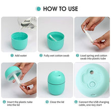 Portable Mini USB Humidifier with Light, Cool Mist & Essential Oil Diffuser (250ML / Mix Design)