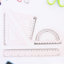 Plastic Geometry Set, Triangle Ruler Protractor Straight Ruler (4 Pcs Set)