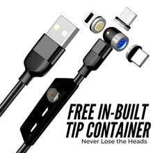 3 in 1 Magnetic USB Charging Cable | USB-c Android and Lightning with Extra Protecting Nylon| Strong Magnetic Cable with Full Rotation Support Fast Charging