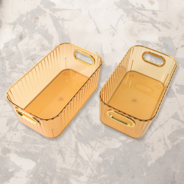 Premium Ribbed Clear Storage Basket