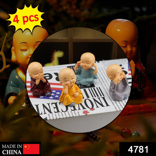 4-Piece Baby Buddha Statue Set