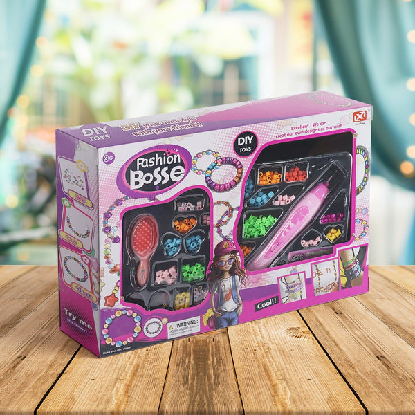 Hair Styling Clasp Clips Twisting Stringing Beads Kit for Girls, Portable Hair Braider Machine,Hairstyle Braid Kit DIY Hair Styling Tool with Comb, Rubber, Button Beads and Beads (85 Pcs Set), Hair accessories